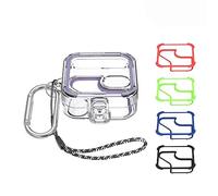 [Upgrade Lock] Case for Nothing Ear 2, VAEKNVG Shock-Absorbing Protective Armor Cover for Nothing Ear 2 Earbuds, TPU Hollow Hard Shell with Carabiner & Lanyard, Clear