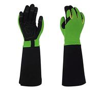 Upgrade Long Gardening-Gloves Women/Men-Thorn Proof Rose Pruning Heavy Duty Gauntlet- Length 38cm/15-inch Green