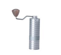 Upgrade Manual Coffee Grinder Professional Stainless Steel Diamond Adjustable Manual Burr Coffee Bean Grinding(Silver)