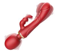 Upgrade Massager Vibrator Wand for Women-G Spot Vibrators with 12 Speeds of Pleasure & 8 Patterns Anal Dildo Vibrator Wand Massager Vibrating Wand for her Pleasure (Red)