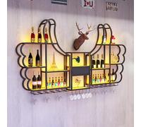 Upgrade Metal Large Creative Fingers 3-Tier Wall Mounted Wine Rack Bar Unit Floating Shelves With LED Light Modern Iron Display Stand Wine Holder Wall Wine Racks,For Kitchen Living Room