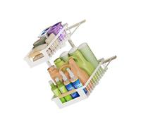 Upgrade metal under sink drawer system with double ball bearing slides and multifunctional storage capacity for organized bathroom shelf planner