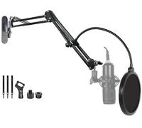 Upgrade Mic Wall Mount,Microphone Boom Arm Wall Stand Holder for Logitech Blue Yeti,Razer,HyperX,Shure,Rode Mic Broadcasting, Voice-Over Sound,Streaming and Recording-booth