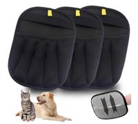 Upgrade Pet Hair Remover Gloves, Fur Magnetic Glove for Cats and Dogs, Reusable Double-Sided Pet Hair Remover for Daily Care (Black, Pack of 3)
