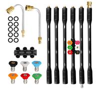 Upgrade Pressure Washer Extension Wand,Balabulala Power Washer Lance with 7 Spray Nozzle Tips, Gutter Cleaner Attachment Curved Rod,1/4" Quick Connect,Anti-Leaked Ring Replacement