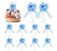 Upgrade Pull Bows,Bow for Gift Wrapping,9 inches, Party Gift Wedding Ribbon Bows for Wrapping Boxes or Flower Decorations, Gift Decorations (Sky Blue, 20 Pack)