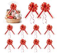 Upgrade Pull Bows,Bow for Gift Wrapping,9 inches, Party Gift Wedding Ribbon Bows for Wrapping Boxes or Flower Decorations, Gift Decorations (red-1, 20 Pack)