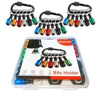 Upgrade,Push to Unlock,18pcs 1/4 inch Hex Shank Aluminum Alloy Screwdriver Bits Holder Light-Weight Quick-Change Extension Bar Keychain Drill Screw Adapter Change Portable Tools & Home Improvement
