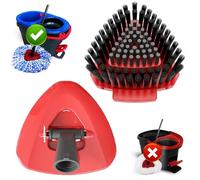 Upgrade Replace Base Scrub Brush Only Compatible with Vileda Rinseclean System, More Layers of Bristles Great for Kitchen, Deck, Bathroom and Shower Floor Scrubber Head Replacement (Small)