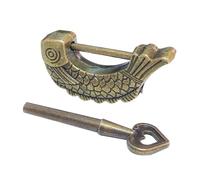 Upgrade Retro Fish Pattern Padlock Padlock Bronze Vintage Lock, Key Bronze Fish Shaped Padlock Antique Fish Pattern Lock for Drawer and Jewelry Box