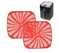 Upgrade Reusable Air Frying Liner - Silicone Air Roasting Mats with Raised Silicone | Multi-Purpose Liner for Steamers, Reusable Round Basket Liner for Crispy Meals or Daily Breasts