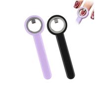 Upgrade Ring-Shaped Cat Eye Magnet for Nails, New Strong Nail Magnet Tool, Portable Hollow Circular Cat Eye, Rotating Ring Magnet with a Handle for Nails Art for DIY, Beginners & Nail Artists (2pcs C)