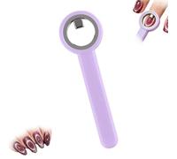 Upgrade Ring-Shaped Cat Eye Magnet for Nails, New Strong Nail Magnet Tool, Portable Hollow Circular Cat Eye, Rotating Ring Magnet with a Handle for Nails Art for DIY, Beginners & Nail Artists (Purple)