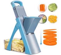 Upgrade Safe Mandoline Slicer, Vegetable Chopper Potato Slicer Adjustable Thickness Food Cutter, Veggie Salad Chopper Kitchen Chopping Artifact Christmas Gifts (Blue)