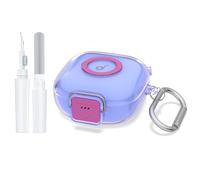 Upgrade Secure Lock for Anker Soundcore P31i Case Cover with Cleaner Kit, AGENTNANO Clear TPU Shockproof Protective Cover with Soundcore P30i by Anker Charging case with Carabiner-Clear Purple