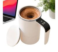 Upgrade Self Stirring Mug with Temperature Display, Rechargeable Auto Magnetic Mug, USB Charging, 380ML Automatic Magnetic Stirring Coffee Cup Self Mixing Coffee Cup Rotating for Coffe Milk