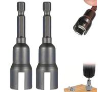 Upgrade Shutter Drill Bit, 2025 New 1/4" Hex Power Wing Nut Driver Bit Set, Wing Nut Socket, Shutter Wing Nuts C Hook Bolt for Panel Nuts Screws Bolt (#A1, 2PCS)