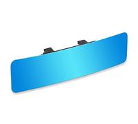 (Upgrade) SkycropHD Anti Glare Rear View Mirror Frameless Car Interior Rearview Mirror Panoramic Wide Angle to Eliminate Blind Spots - Convex,11.8in (Blue)