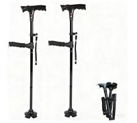 Upgrade Smart Walking Cane with LED Light & Alarm | Foldable Dual Handles, Lightweight Non-Slip Base for Seniors & Adults | Gift for Elderly Parents & Veterans(1pcs)