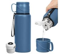 Upgrade Smart Water Bottles with Digital Temperature Display LED Coffee Tea Travel Mug Cup Double Walled Vacuum Insulated Stainless Steel Flask Leak Proof Thermal Bottle (blue, 800ML)