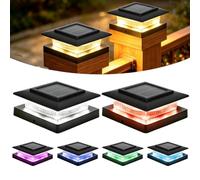 Upgrade Solar Post Lights, 3.5'' x 3.5'' 4'' x 4'' Fence Post Caps(6 Pack)