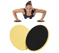 Upgrade Sport Core Sliders for Working Out - Dual Sided Gliding Discs for Full Body Workout on Carpet or Hardwood Floor - Fitness & Home Exercise Equipment for Athletes (Yellow, 4 Pack)