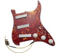 Upgrade SSS Preview Loaded Pickguard Pickups Set, Multifunction 3 Single Switch Small Double Track Humbucker Pickups, 16-Way Tone Suitable for Start Guitar (Red Tortoiseshell)