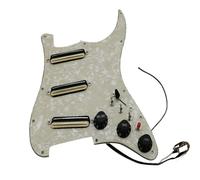 Upgrade SSS Preview Loaded Pickguard Pickups Set, Multifunction 3 Single Switch Small Double Track Humbucker Pickups, 16-Way Tone Suitable for Start Guitar (Yellow Pearl Zebra)