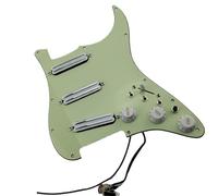 Upgrade SSS Preview Loaded Pickguard Pickups Set, Multifunction 3 Single Switch Small Double Track Humbucker Pickups, 16-Way Tone Suitable for Start Guitar (Green White)
