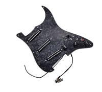 Upgrade SSS Preview Loaded Pickguard Pickups Set, Multifunction 3 Single Switch Small Double Track Humbucker Pickups, 16-Way Tone Suitable for Start Guitar (Black Pearl)
