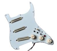 Upgrade SSS Preview Loaded Pickguard Pickups Set, Multifunction 3 Single Switch Small Double Track Humbucker Pickups, 16-Way Tone Suitable for Start Guitar (White)