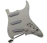 Upgrade SSS Preview Loaded Pickguard Pickups Set, Multifunction 3 Single Switch Small Double Track Humbucker Pickups, 16-Way Tone Suitable for Start Guitar (Vintage White)