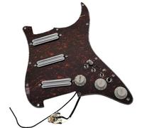 Upgrade SSS Preview Loaded Pickguard Pickups Set, Multifunction 3 Single Switch Small Double Track Humbucker Pickups, 16-Way Tone Suitable for Start Guitar (Dark Brown White)