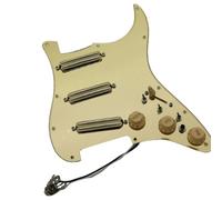 Upgrade SSS Preview Loaded Pickguard Pickups Set, Multifunction 3 Single Switch Small Double Track Humbucker Pickups, 16-Way Tone Suitable for Start Guitar (Golden mirror)