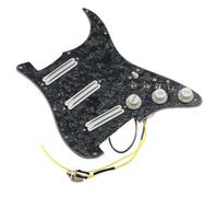 Upgrade SSS Preview Loaded Pickguard Pickups Set, Multifunction 3 Single Switch Small Double Track Humbucker Pickups, 16-Way Tone Suitable for Start Guitar (Black Pearl White)