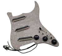 Upgrade SSS Preview Loaded Pickguard Pickups Set, Multifunction 3 Single Switch Small Double Track Humbucker Pickups, 16-Way Tone Suitable for Start Guitar (Pearl Zebra)