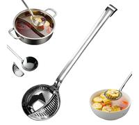 Upgrade Stainless Steel Strainer Ladle, 2 in 1 Removable Strainer, Hot Pot Colander Dual Purpose Soup Ladle for Cooking and Straining,Separates Liquids (4 Pack)
