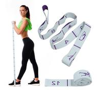 Upgrade Stretching Strap with Loops,Yoga Strap,Home Workout,Pilate & Flexibility Training,Non Elastic Exercise Stretch Band for Hamstring,Leg Stretcher Belt,Flexibility Fascia (Blue-12 Loops, 4 Pack)