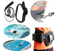Upgrade Style - Strong Pool Swim Training Leash and Belt - Wide Comfortable Waist, Double Bungee Rope, Metal Buckle