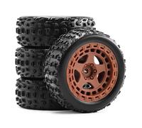 Upgrade Tires For Arrma 2S For Typhon For Grom 1/18 4pcs 69mm Rubber Tires With 12mm Hex RC Car Upgrade Parts Model Accessories Crawlers Trucks(Brown)