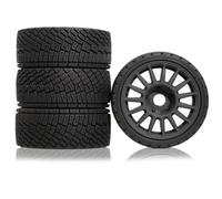 Upgrade Tires For KM WRC C3 For ARRMA For Racing 1/7 1/8 Plastic Wheels Tires 17mm Hex RC For Rally Car On Road Model Accessory Upgrade Parts Replace(Black)