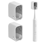 Upgrade Toothbrush Holders for Bathroom,Single Slot Design,Tooth Brush Holder Wall Mounted with Cover for Shower, Single Toothbrush Dispenser Storage Organizer (2pcs Grey)