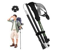 Upgrade Trekking Poles with Storage Bag, Foldable Adjustable Hiking Poles, Lightweight Aluminum Walking Sticks with EVA Handle & Quick Lock for Camping Backpacking