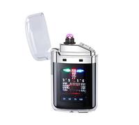 Upgrade USB-C Rechargeable Double Arc Electric Lighter with LED Digital Display, Flameless Waterproof Cigarette Lighter for Camping/Smoking/Outdoor (Black)