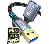Upgrade USB Extension Cable 6.6FT, USB Extender, 5Gbps Ultra High Speed USB 3.0 Extension Cord, Military Nylon Braided Gold-Plated Connectors, Heavy-Duty Type A Male to Female Cord Fast Charging Cable