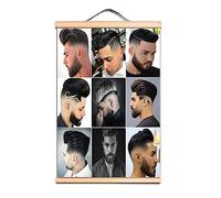 Upgrade Your Barber Shop Decor - Vintage Barbershop Decoration Canvas Scroll Painting with Men's Sculpted Hairstyles Poster (70X105 CM)