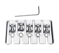 Upgrade Your Bass with Chrome Zinc Alloy 5 String Bass Bridge | Enjoy Easy Installation and Perfect Tuning | Versatile Bass Guitar Parts | for String Through Body or Top Only