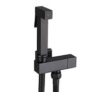 Upgrade Your Bathroom: Black Handheld Bidet Sprayer for Toilet Wall-Mounted Brass Kit Cold Water Cloth Diaper Set Stainless Steel Hose for Personal Hygiene