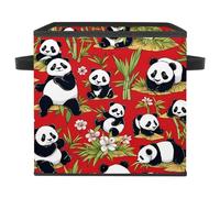 Upgrade Your Home Storage Game with our Foldable Storage Box, The Ultimate Organizer, Cute Panda on Red