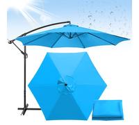 Upgrade your outdoor experience with our 300cm Lake Blue Parasol Replacement Canopy - 6 or 8 Arms Perfect for Garden Patio Beach Pool & Market Tables.